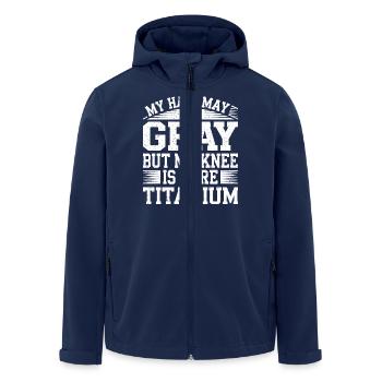 Humorous through every rehab - Men’s Recycled Softshell Jacket by Stanley/Stella - navy - Front - AI Model Male 185 light (185cm)