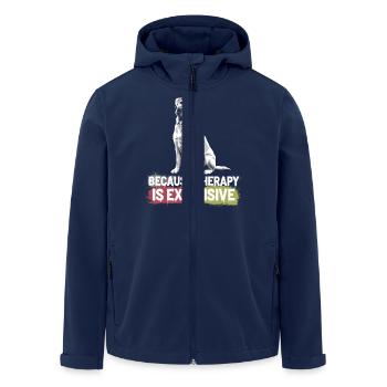 Dogs as the best therapists - Men’s Recycled Softshell Jacket by Stanley/Stella - navy - Front - AI Model Male 185 light (185cm)