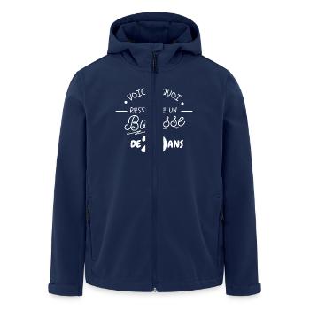 cadeau anniversaire 20 ans / beau gosse de 20 ans - Veste softshell homme en polyester recyclé Stanley/Stella - marine - Devant - AI Model Male 185 light (185cm)