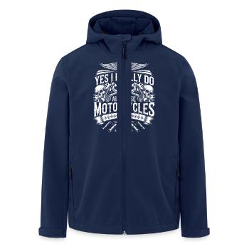 Motorradliebe ohne Kompromisse - Recycelte Männer Softshell-Jacke von Stanley/Stella - Navy - Vorne - AI Model Male 185 light (185cm)