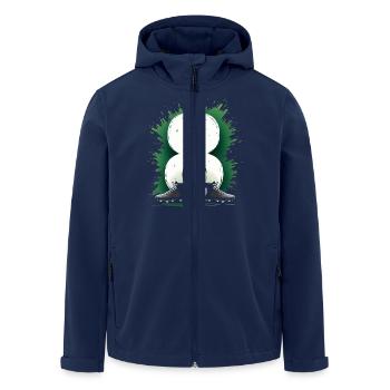 8. Geburtstag - Fußballspieler Kind - Recycelte Männer Softshell-Jacke von Stanley/Stella - Navy - Vorne - AI Model Male 185 light (185cm)