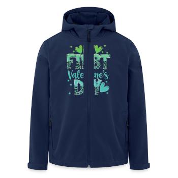 xoxo love you amore Flowers Women Valentine day 14 - Men’s Recycled Softshell Jacket by Stanley/Stella - navy - Front - AI Model Male 185 light (185cm)