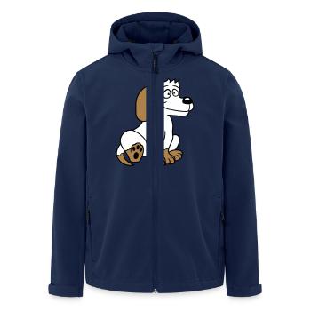 Dog Sitting Cute Little Happy Puppy Pet - Men’s Recycled Softshell Jacket by Stanley/Stella - navy - Front - AI Model Male 185 light (185cm)