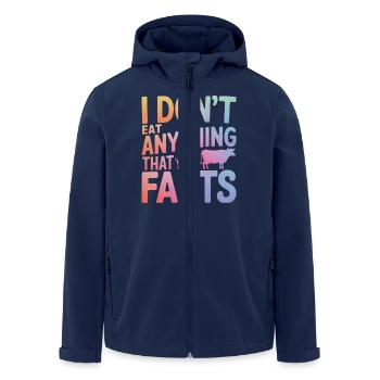 Vegetarian Vegan Veggie Vegetarian - Men’s Recycled Softshell Jacket by Stanley/Stella - navy - Front - AI Model Male 185 light (185cm)