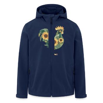 Floral Rooster - Men’s Recycled Softshell Jacket by Stanley/Stella - navy - Front - AI Model Male 185 light (185cm)