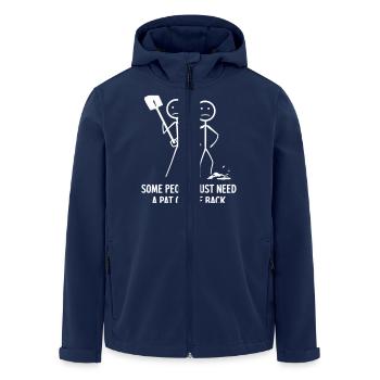 Conception humoristique de la tape dans le dos - Veste softshell homme en polyester recyclé Stanley/Stella - marine - Devant - AI Model Male 185 light (185cm)
