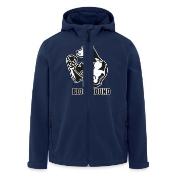Fighter Dog mit Boxhandschuhen - Bloodhound Design - Recycelte Männer Softshell-Jacke von Stanley/Stella - Navy - Vorne - AI Model Male 185 light (185cm)