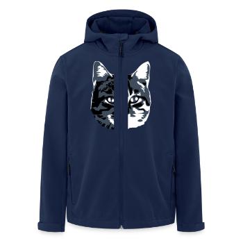 Katze Realistisch Haustier Süß Niedlich Kätzchen - Recycelte Männer Softshell-Jacke von Stanley/Stella - Navy - Vorne - AI Model Male 185 light (185cm)