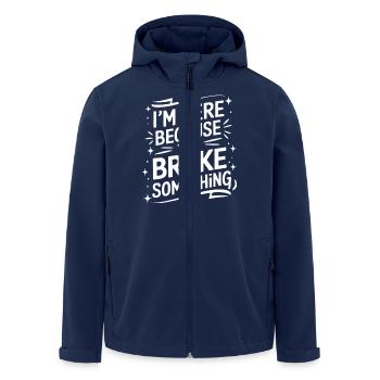 Technical Support Computer - Men’s Recycled Softshell Jacket by Stanley/Stella - navy - Front - AI Model Male 185 light (185cm)