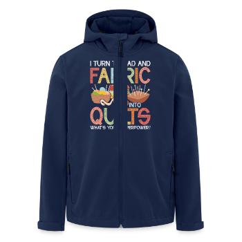I Turn Thread & Fabric Into Quilts Quilting Quilt - Recycelte Männer Softshell-Jacke von Stanley/Stella - Navy - Vorne - AI Model Male 185 light (185cm)
