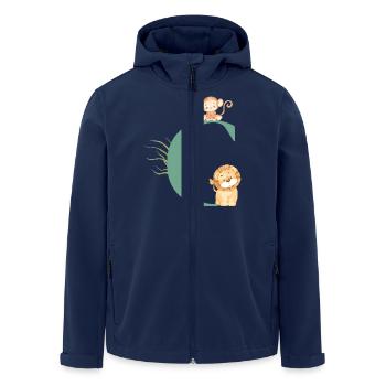 Letter c green jungle animals - Men’s Recycled Softshell Jacket by Stanley/Stella - navy - Front - AI Model Male 185 light (185cm)