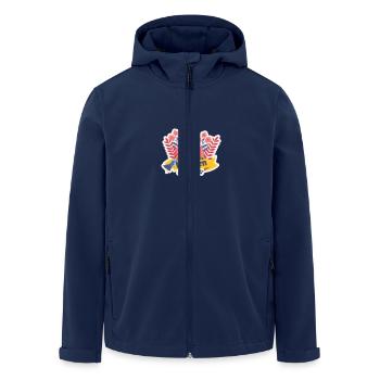 Frauenpower ohne Grenzen - Weltfrauentag 2025 - Recycelte Männer Softshell-Jacke von Stanley/Stella - Navy - Vorne - AI Model Male 185 light (185cm)