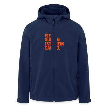 Lustiger Osterspruch - Eiersuche ist mein Cardio - Recycelte Männer Softshell-Jacke von Stanley/Stella - Navy - Vorne - AI Model Male 185 light (185cm)