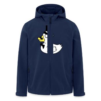Sir Ente Zylinder Hut Monokel Brille reicher Herr - Recycelte Männer Softshell-Jacke von Stanley/Stella - Navy - Vorne - AI Model Male 185 light (185cm)