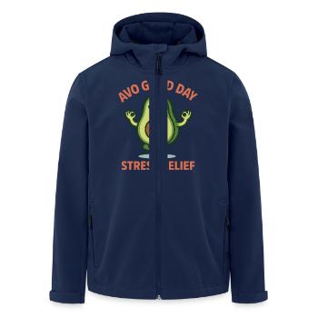 Avo Good Day Avocado Yoga Pun - Men’s Recycled Softshell Jacket by Stanley/Stella - navy - Front - AI Model Male 185 light (185cm)