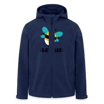Bay-bee – Baby Bee Doodle, Cute & Whimsical - Men’s Recycled Softshell Jacket by Stanley/Stella - navy - Front - AI Model Male 185 light (185cm)