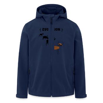 Deer Evolution – Funny Stages of Evolution. - Men’s Recycled Softshell Jacket by Stanley/Stella - navy - Front - AI Model Male 185 light (185cm)