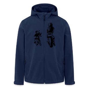 Schädel der Gesetzlosen Autobahn-Gangs Tod von Bikern - Recycelte Männer Softshell-Jacke von Stanley/Stella - Navy - Vorne - AI Model Male 185 light (185cm)