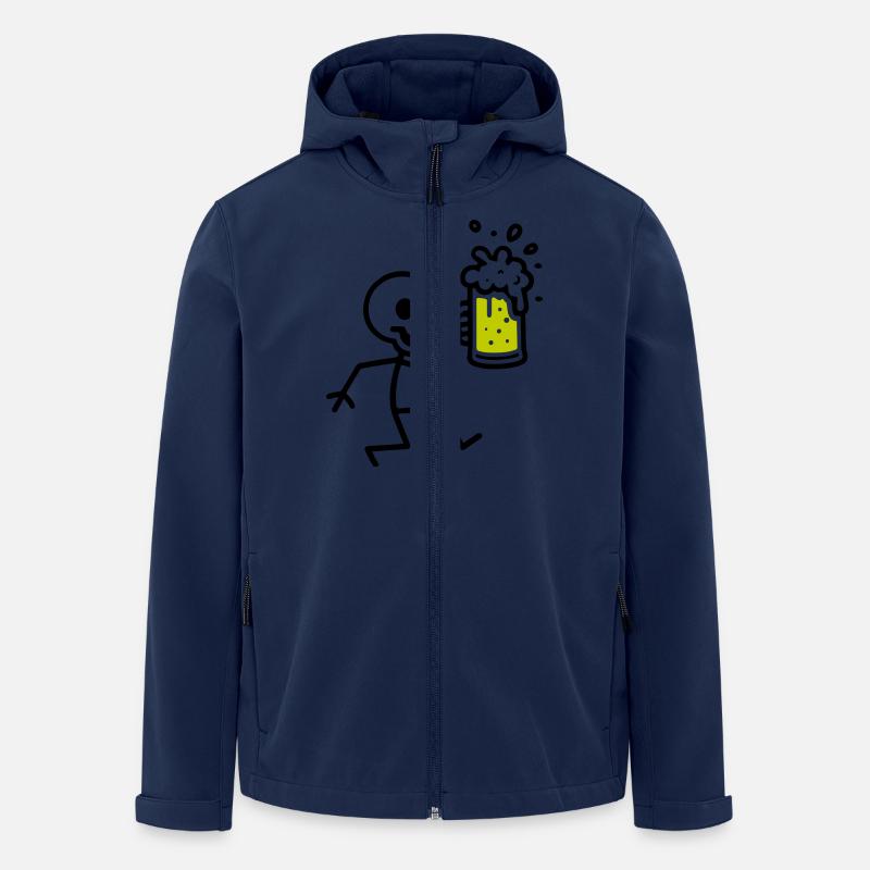 Squelette buvant de la bière - Veste softshell homme en polyester recyclé Stanley/Stella - marine
