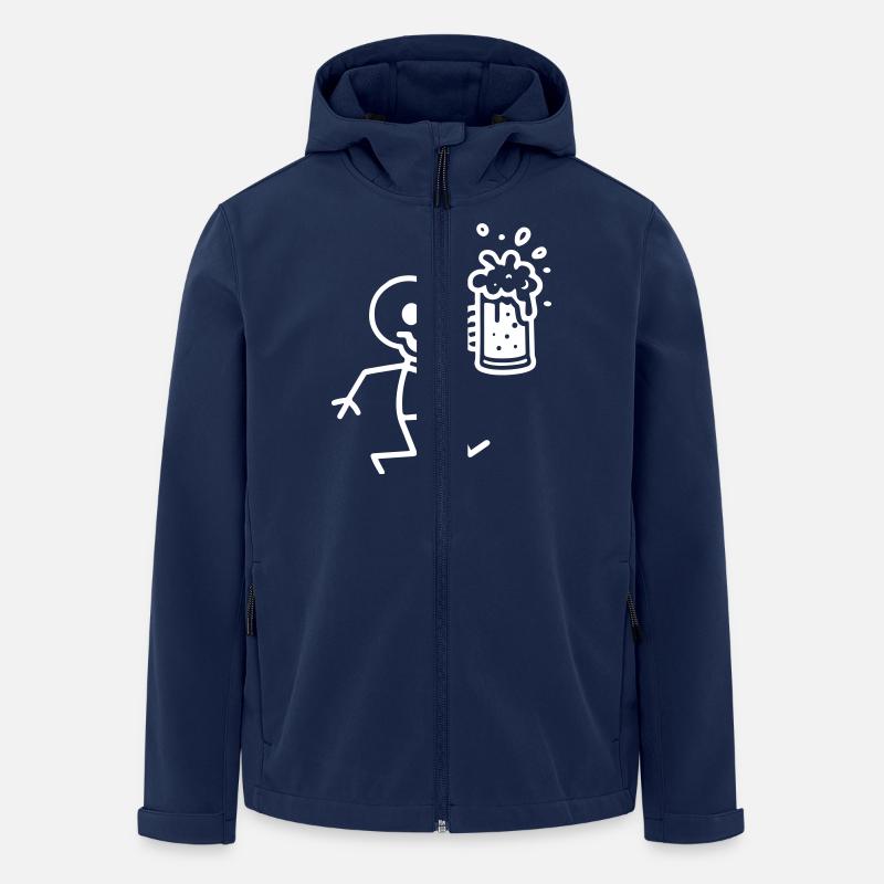 Skeleton Beer Funny - Men’s Recycled Softshell Jacket by Stanley/Stella - navy