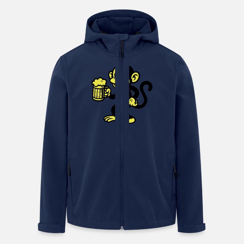 Monkey Beer Drinking - Men’s Recycled Softshell Jacket by Stanley/Stella - navy