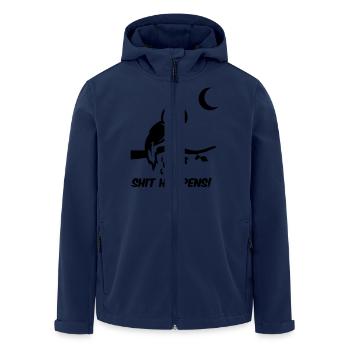 Owl Shit Happens - Men’s Recycled Softshell Jacket by Stanley/Stella - navy - Front - AI Model Male 185 light (185cm)