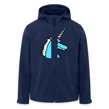 Einhorn Cooler Kerl Böses Lächeln Cartoon Pferd - Recycelte Männer Softshell-Jacke von Stanley/Stella - Navy - Vorne - AI Model Male 185 light (185cm)