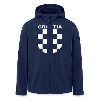 Croatia, Kroatien, hrvatska, Sahovnica, Wappen, Gr - Recycelte Männer Softshell-Jacke von Stanley/Stella - Navy - Vorne - AI Model Male 185 light (185cm)