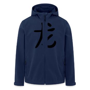 chinese_sign_dragon_1c - Recycelte Männer Softshell-Jacke von Stanley/Stella - Navy - Vorne - AI Model Male 185 light (185cm)
