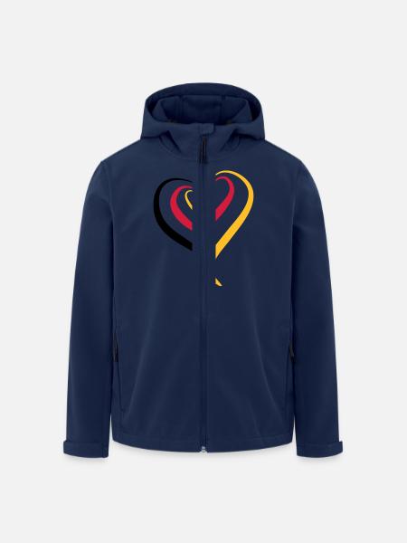 Deutschland Herz - Recycelte Männer Softshell-Jacke von Stanley/Stella - Navy