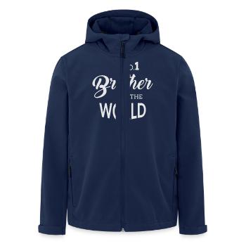 No.1 Brother in the World - Recycelte Männer Softshell-Jacke von Stanley/Stella - Navy - Vorne - AI Model Male 185 light (185cm)