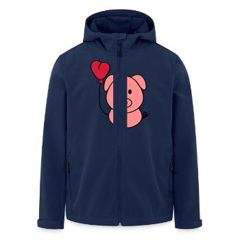 Pigs with heart balloon - Men’s Recycled Softshell Jacket by Stanley/Stella - navy - Front - AI Model Male 185 light (185cm)