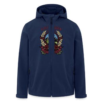 Kastenwagen in Farbe - Recycelte Männer Softshell-Jacke von Stanley/Stella - Navy - Vorne - AI Model Male 185 light (185cm)