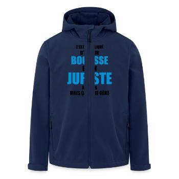 compliqué d'être un bogosse et un juriste - Veste softshell homme en polyester recyclé Stanley/Stella - marine - Devant - AI Model Male 185 light (185cm)