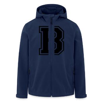b - Recycelte Männer Softshell-Jacke von Stanley/Stella - Navy - Vorne - AI Model Male 185 light (185cm)