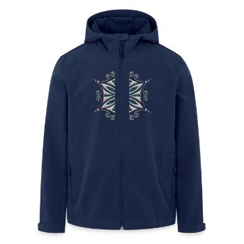 Flower of Aphrodite, silver, Symbol of love, - Men’s Recycled Softshell Jacket by Stanley/Stella - navy - Front - AI Model Male 185 light (185cm)