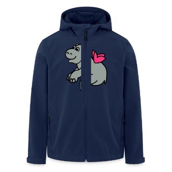 Fliegendes Nilpferd - Recycelte Männer Softshell-Jacke von Stanley/Stella - Navy - Vorne - AI Model Male 185 light (185cm)