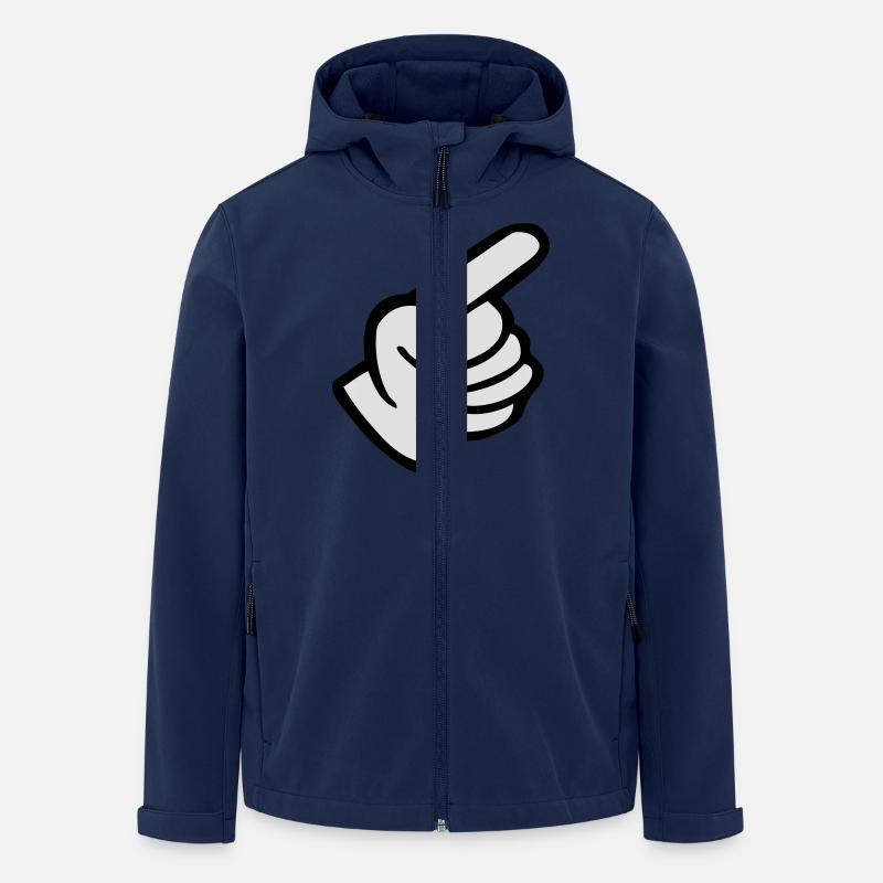 main cartoon gant humour - Veste softshell homme en polyester recyclé Stanley/Stella - marine