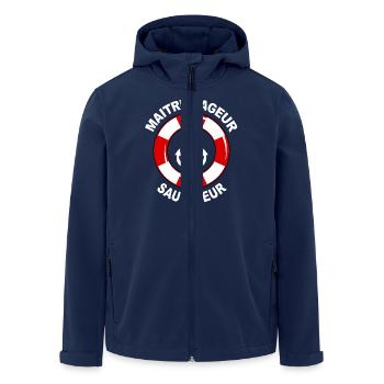 Maître nageur 02 - Veste softshell homme en polyester recyclé Stanley/Stella - marine - Devant - AI Model Male 185 light (185cm)