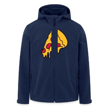 pizza dripping cheese salami piece - Men’s Recycled Softshell Jacket by Stanley/Stella - navy - Front - AI Model Male 185 light (185cm)
