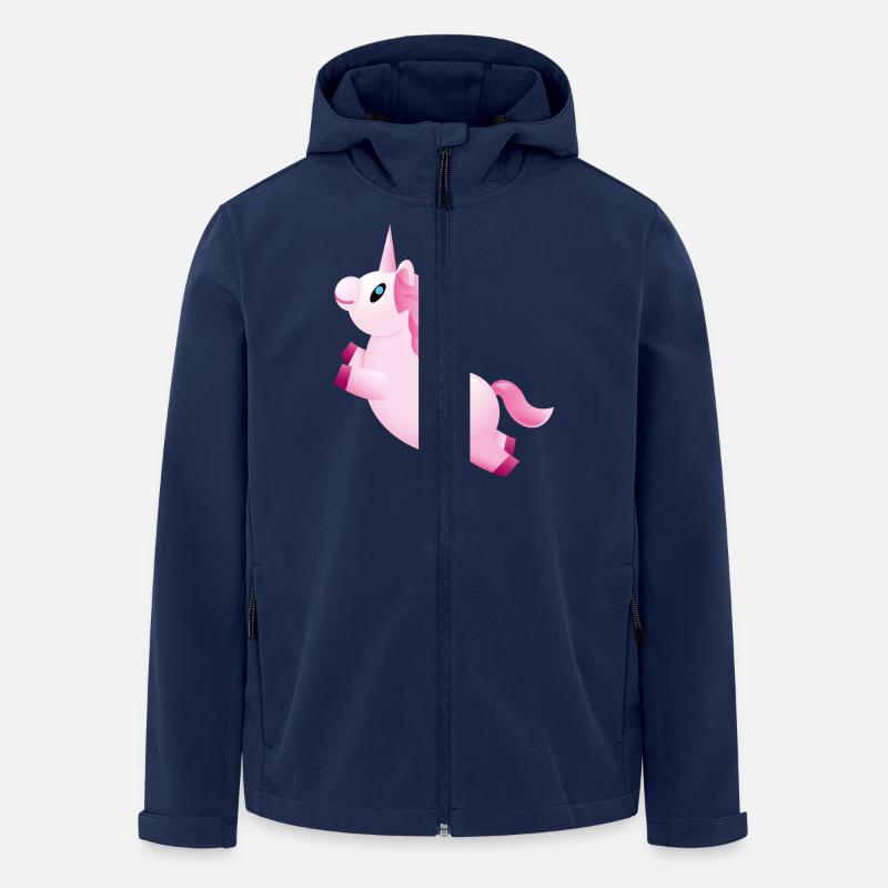 Smiley Unicorn - Softshelljacka herr i återvunnen polyester Stanley/Stella - marinblått
