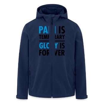 Pain Is Temporary - Glory Is Forever - Men’s Recycled Softshell Jacket by Stanley/Stella - navy - Front - AI Model Male 185 light (185cm)