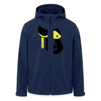 sattel_02 - Recycelte Männer Softshell-Jacke von Stanley/Stella - Navy - Vorne - AI Model Male 185 light (185cm)