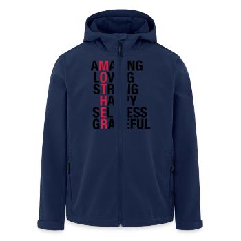Mother - Amazing, Loving, Strong, Happy... - Men’s Recycled Softshell Jacket by Stanley/Stella - navy - Front - AI Model Male 185 light (185cm)