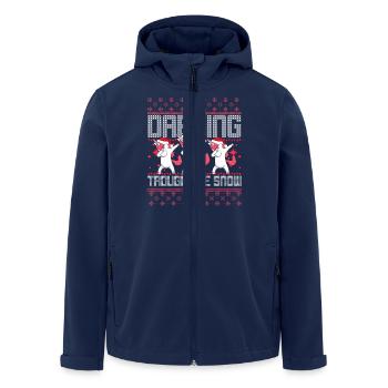Dabbing through the Snow Einhorn Weihnachten Kind - Recycelte Männer Softshell-Jacke von Stanley/Stella - Navy - Vorne - AI Model Male 185 light (185cm)