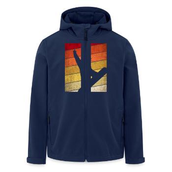 Retro Snowboard Snowboarder Winter Sport Oldschool - Men’s Recycled Softshell Jacket by Stanley/Stella - navy - Front - AI Model Male 185 light (185cm)