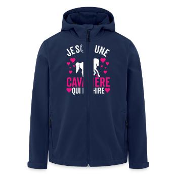 Equitation Je Suis Une Cavalière Qui Déchire - Veste softshell homme en polyester recyclé Stanley/Stella - marine - Devant - AI Model Male 185 light (185cm)