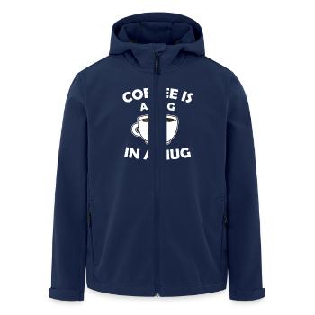 Le café est un câlin dans une tasse - Veste softshell homme en polyester recyclé Stanley/Stella - marine - Devant - AI Model Male 185 light (185cm)