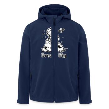 Astronaut Coala sitting on a meteorite - Dream Big - Men’s Recycled Softshell Jacket by Stanley/Stella - navy - Front - AI Model Male 185 light (185cm)