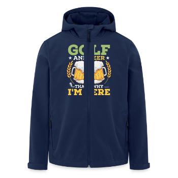 Golf And Beer That's Why I'm Here Golfer Hobby - Men’s Recycled Softshell Jacket by Stanley/Stella - navy - Front - AI Model Male 185 light (185cm)